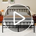 Queen Size Metal Bed Frame with Victorian Headboard & Footboard (Zunatu)